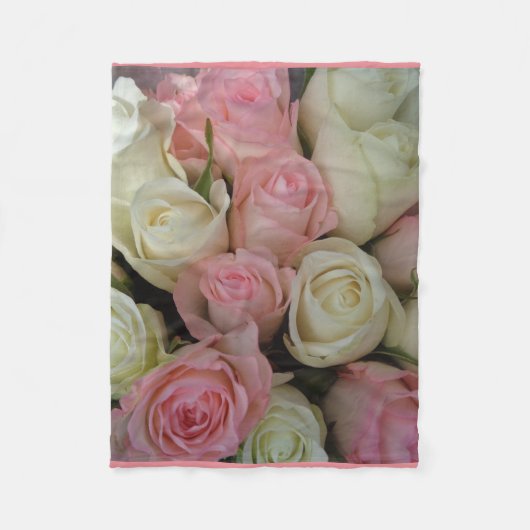 Couverture Polaire Belle Blanche polaire Roses Blanches Rose (Devant)