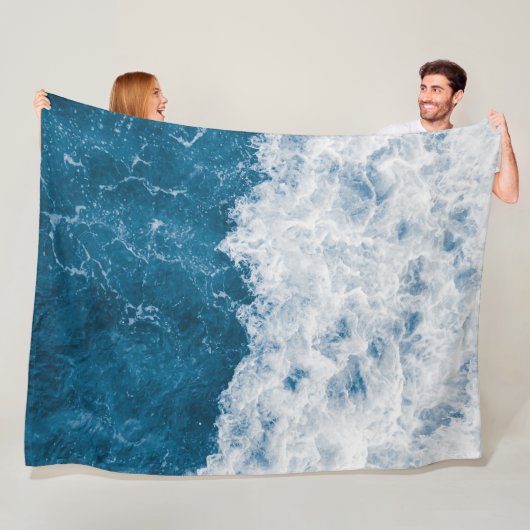 Couverture Polaire Belle Blue Ocean Beach Waves (En situation)