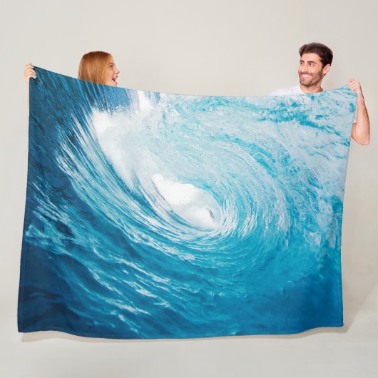 Couverture Polaire Belle Blue Ocean Beach Waves (En situation)