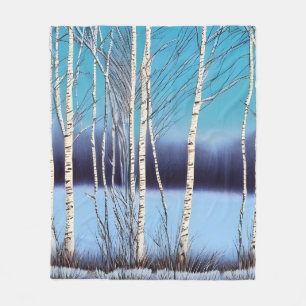 Couverture Polaire Belle bouleau d'hiver