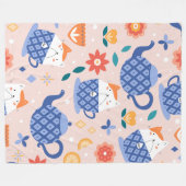 Couverture Polaire Belle caricature Chats Motif sans couture (Devant (Horizontal))