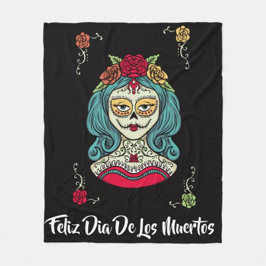 Couverture Polaire Belle Catrina Feliz Día de Muertos (Devant)