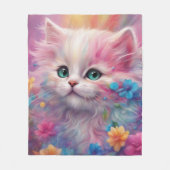 Couverture Polaire Belle Chat Blanc Fluffy (Devant)