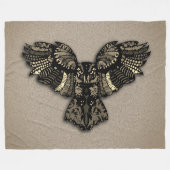 Couverture Polaire Belle Chouette Rustique (Devant (Horizontal))