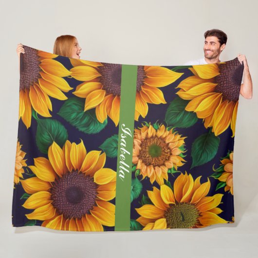 Couverture Polaire Belle collection de tournesols tendance (En situation)