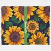 Couverture Polaire Belle collection de tournesols tendance (Devant (Horizontal))