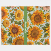 Couverture Polaire Belle collection moderne de tournesols (Devant (Horizontal))