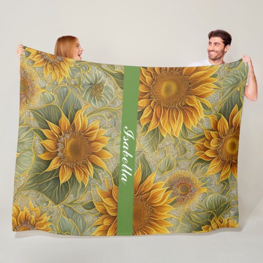 Couverture Polaire Belle collection populaire de tournesol (En situation)
