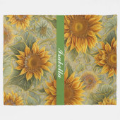 Couverture Polaire Belle collection populaire de tournesol (Devant (Horizontal))