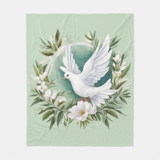 Couverture Polaire Belle colombe blanche (Devant)