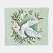 Couverture Polaire Belle colombe blanche (Devant (Horizontal))
