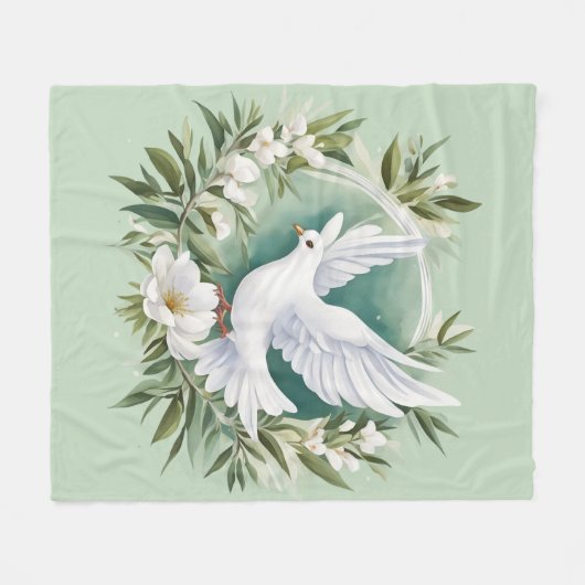 Couverture Polaire Belle colombe blanche (Devant (Horizontal))