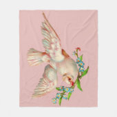 Couverture Polaire belle colombe blanche avec sprig dans la bouche (Devant)