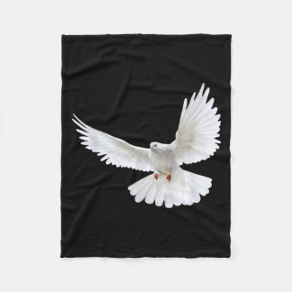 Couverture Polaire Belle Colombe Blanche Paisible Volante Photo Silho