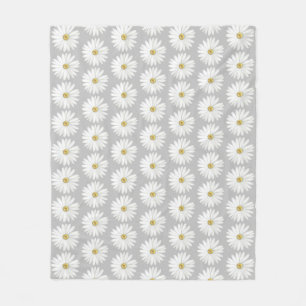 Couverture Polaire Belle fleur de marguerite sur fond gris clair
