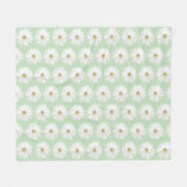 Couverture Polaire Belle Fleur marguerite sur Vert clair (Devant (Horizontal))