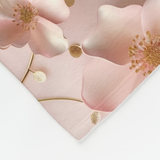 Couverture Polaire Belle floraison rose pastel douce (Coin)