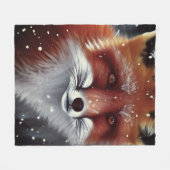 Couverture Polaire Belle Fluffy Renard Rouge en Neige (Devant (Horizontal))