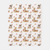 Couverture Polaire Belle Forêt Animale Automne Motif Art (Devant)