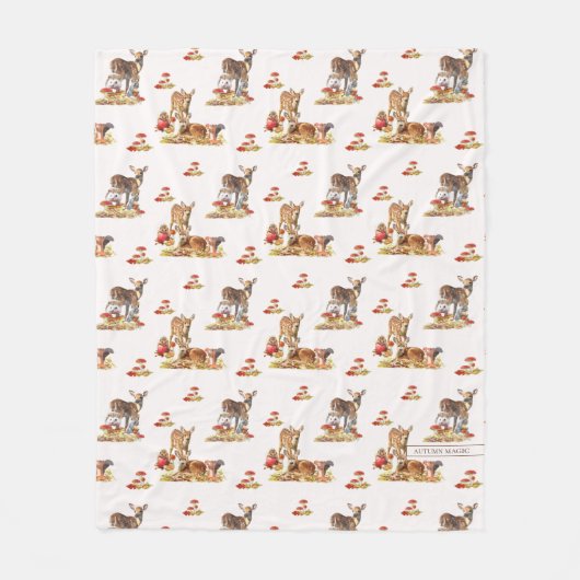 Couverture Polaire Belle Forêt Animale Automne Motif Art (Devant)