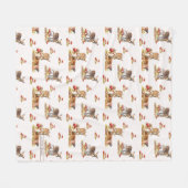 Couverture Polaire Belle Forêt Animale Automne Motif Art (Devant (Horizontal))