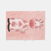 Couverture Polaire Belle girafe de rose de bébé (Devant (Horizontal))