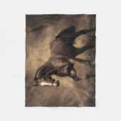 Couverture Polaire Belle housse de coussin de cheval brun (Devant)