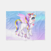 Couverture Polaire Belle licorne avec Rainbow Mane & Tail (Devant (Horizontal))