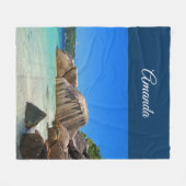 Couverture Polaire Belle mer tropicale avec une plage rocheuse (Devant (Horizontal))