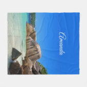 Couverture Polaire Belle mer tropicale avec une plage rocheuse (Devant (Horizontal))