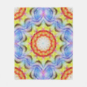 Couverture Polaire Belle mosaïque brillante Carreaux soleil Fleur (Devant)