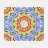 Couverture Polaire Belle mosaïque brillante Carreaux soleil Fleur (Devant (Horizontal))