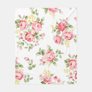 Couverture Polaire Belle motif de fleur rose, petite bouqu fleurie