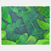 Couverture Polaire Belle Motif Feuille verte (Devant (Horizontal))