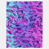 Couverture Polaire Belle Musique Aqua Bleu Rose Upbeat Chaud Fleece (Devant)
