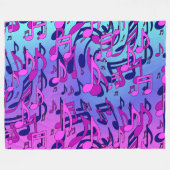 Couverture Polaire Belle Musique Aqua Bleu Rose Upbeat Chaud Fleece (Devant (Horizontal))