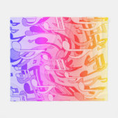 Couverture Polaire Belle musique Joyeuses couleurs vives notes musica (Devant (Horizontal))