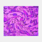 Couverture Polaire Belle Musique Notes musicales Upbeat Rose violet (Devant (Horizontal))