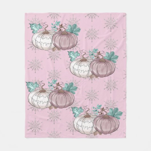 Couverture Polaire Belle Parties scintillant Citrouille rose Patch Au (Devant)