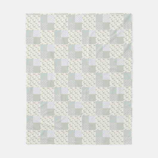 Couverture Polaire Belle patchwork vert doux (Devant)