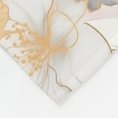 Couverture Polaire Belle Pêche féminine Bleu et Blanc Floral (Coin)