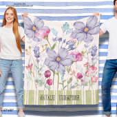 Couverture Polaire Belle personnalisée joli botanique mignon vert pou