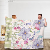 Couverture Polaire Belle personnalisée joli botanique mignon vert pou