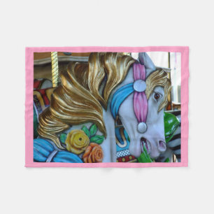 Couverture Polaire Belle Photo Cheval Carrousel, Personnalisée