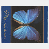 Couverture Polaire Belle photo de papillon bleu (Devant (Horizontal))