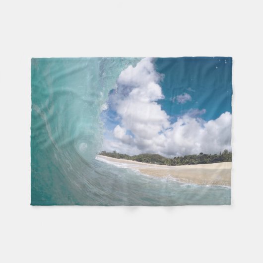 Couverture Polaire Belle plage de Crashing Ocean Wave (Devant (Horizontal))