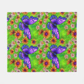 Couverture Polaire Belle prairie à papillon pourpre (Devant (Horizontal))