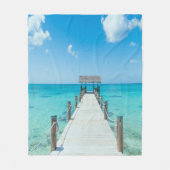 Couverture Polaire Belle promenade de bord Turquoise Water Fleece Bla (Devant)