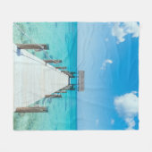 Couverture Polaire Belle promenade de bord Turquoise Water Fleece Bla (Devant (Horizontal))