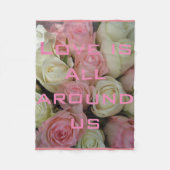 Couverture Polaire Belle rose Roses Blanches Fleece Love Blanket (Devant)